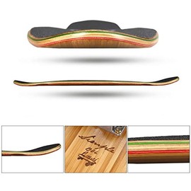 LMAI 27" Bamboo Wood Cruiser Complete Skateboard Longboard (Black Fly)