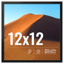 LaVie Home 12x12 Picture Frame for Wall Display, 12x12 Black Picture Frame with HD Plexiglas, 12 x 12 Square Frame 1 Pack, Display Frame for Vertical or Horizontal, Classic Collection