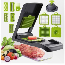 Vegetable Chopper-Food Chopper-Pro Onion Multifunctional 15-in-1 Green Slicer Dicer Grader Cutter-kitchen Tool 14 Blades