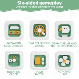 Ainiv Baby Toys, Baby Activity Busy Cube Toys, Fine Motor Skills Montessori Toys for Toddlers, Sensory Toys for Autism, Baby Travel Toys Educational Learning Toys Kids Birthday Gift for 12-36 Months