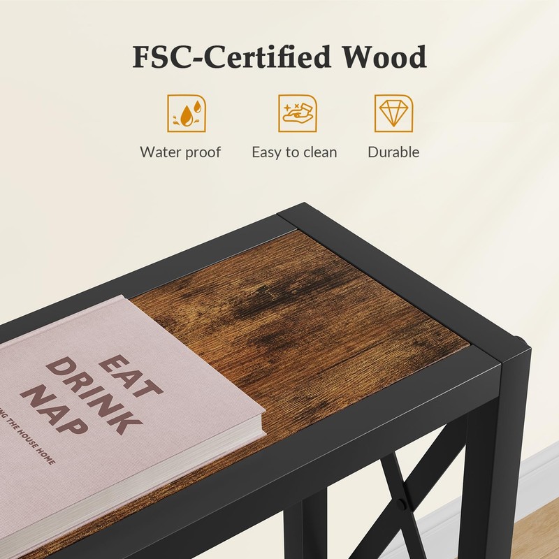 Gewudraw Console Table with Oulets and USB Ports, 55.1" Sofa