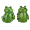Pack of 2 Green Resin Frogs Statue Beautiful Indoor Outdoor