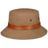 Stetson Chino Twill Bucket Fabric Hat UV Protection Leather Strap