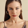 Thick Gold Hoop Earrings for Women, 18K Real Gold Plated
