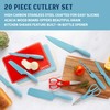 Country Living 20-Piece Kitchen Knife Quality Stainless-Steel Blades with Guards,