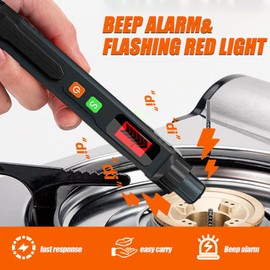 Natural Gas Leak Detector, Portable Gas Sniffer with Audible & Visual Alarm, for Combustible Gas Like Methane, Propane -Blcak