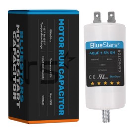 BlueStars 40 uf/MFD/Microfarad 450 VAC Volts CBB60 50Hz/60Hz Run Capacitor with Screw - Exact Fit for Start-up of AC Motors Run Electric Motors Water Pumps