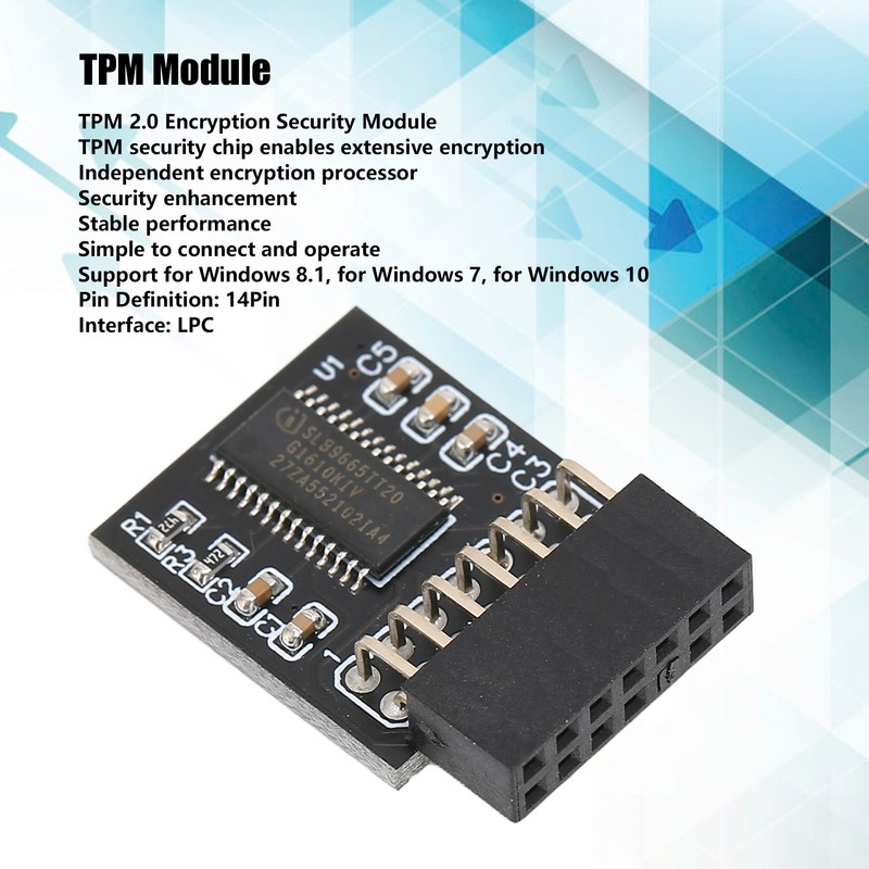 TPM 2.0 Encryption Security Module 14 Pin LPC Interface Encryption