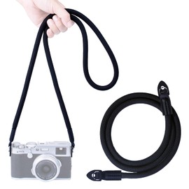 VKO Camera Strap 120 cm Camera Carrying Strap Climbing Rope Neck Strap Shoulder Strap Suitable for DSLR SLR or Mirrorless Cameras (Black)