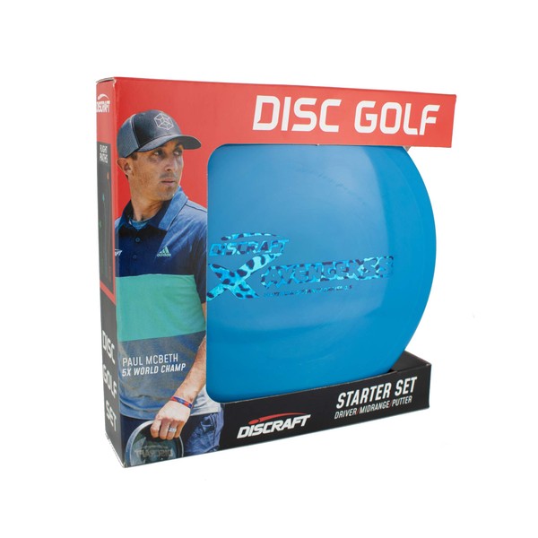 Discraft Starter Pack Beginner Disc Golf Set (3-Pack) 1 Driver, 1 Mid-Range, 1 Putter (Assorted colors)
