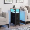 TRIFEBLE End Table with Charging Station, Narrow Side Table with