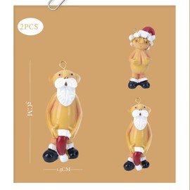 2pcs Naked Santa Christmas Decorations Stocking Cap Funny Santa Ornament,5cm Christmas Naughty Mr&Mrs Santa,Funny Little Christmas Ornaments for Rude Christmas Tree Decorations,Secret Santa Gifts