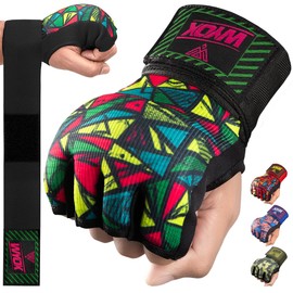 WYOX Gel Boxing Hand Wraps Inner Gloves for Men & Women, 80cm Quick Wrist Straps, Padded Knuckle Protection for Muay Thai Kickboxing, Hand Wraps for Boxing & Martial Arts (Xeno Picasso, L/XL)
