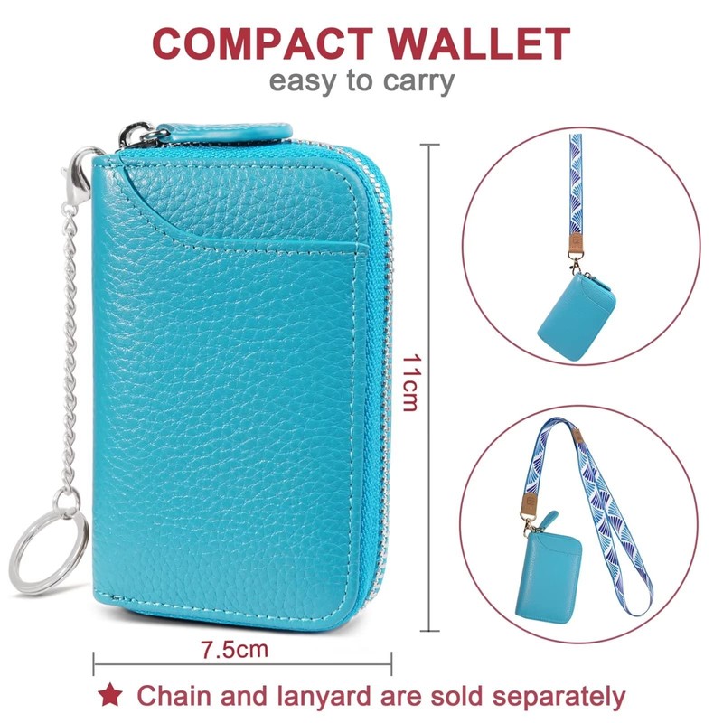 GADIEMKENSD Credit Card Holder RFID Protection Leather Wallet 14 Compartments