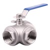 DERNORD 3-Way Ball Valve, T Mounting Pad, Stainless Steel 304