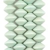 TheBeadChest Mint Green Bicone Natural Wood Beads (10x15mm): Organic Eco-Friendly
