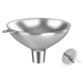 Nomatox Stainless Steel Funnel with 30 Mesh Filter Food Grade Metal Funnel for Kitchen, Liquids, Oil, Powder, Wide Mouth Bottles, Home Brewing