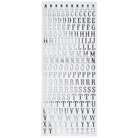 Anitas Outline Stickers, Traditional Alphabet, Silver on White, For Scrapbooking, Card Making, Kids Play, Homework, Art, Craft, Embelish, Decorative, Paper, Card, Glass, Metal, Plastic, Foam