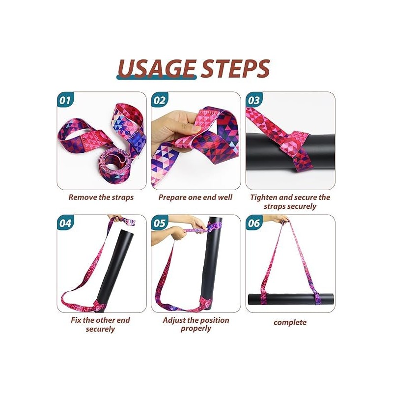 Yoga Mat Carrier Stretching Straps, 2 PieceYoga Training Strap Mat