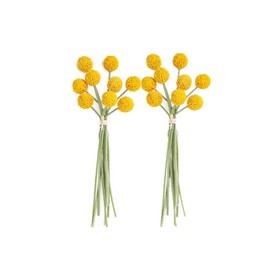 Rikyo 18 Stems Fake Flowers Billy Balls,10“ Artificial Billy Button Flower Bouquet,Permanent Flower Craspedia for DIY Crafts Wreath,Table Wedding Party Centerpieces Decor,Holiday Store (Yellow)