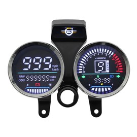 Motorcycle Speedometer Digital Speedometer for Motorcycle MPH Moto Gauge Cluster with Tachometer 13000r/min Odometer Fuel Indicator 6 Gear Compatible for Suzuki GN 125