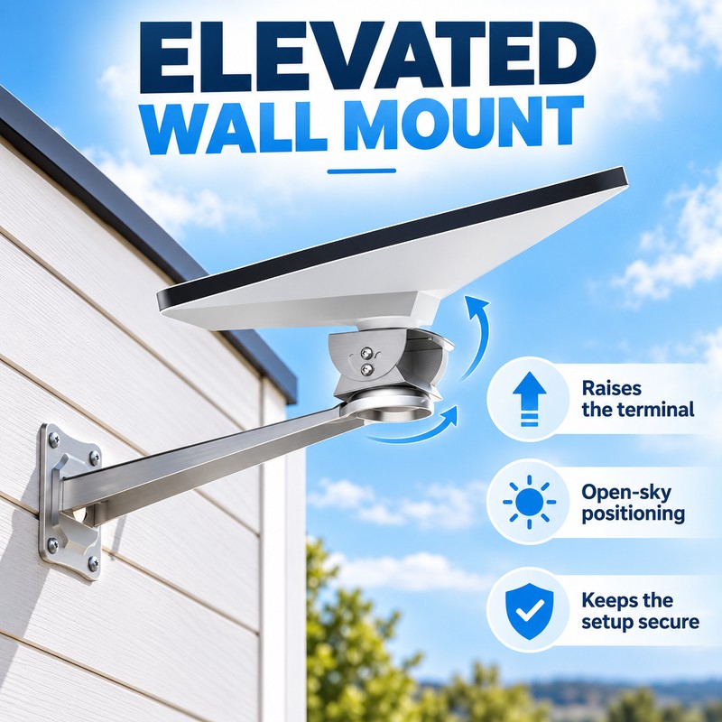 Adjustable Wall Mount Bracket for Starlink Mini SPX-04176000-501 – Silver