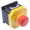 IDEC 22mm Emergency Stop Switch Control Box 2NC YB1W-YW1B-V4E02R-Y0 E-Stop