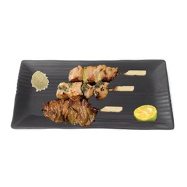 Lucky Star Rectangular Melamine Plates Sushi Sashimi Tonkatsu Tempura Appetizer Platter Dishes, 10-1/2" X 4-1/2", 12" X 5-3/8", 13-1/4" X 6-1/8", Black (10, 12" X 5-3/8")