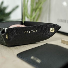 OLETHA Aesthetic Small Decorative Tray, Foldable Multi-Function Tray, Travel Collecting Tray, Black