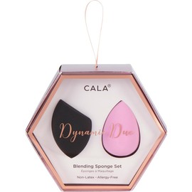 CALA - "Dynamic Duo" esponjas para mezclar base/maquillaje (2 piezas, colores negro y rosa)