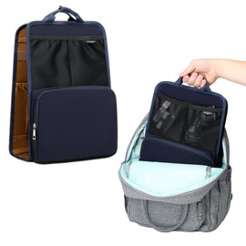 GillyGro Large Vertical Backpack Organizer Insert for Tote Bag, Carry On, Picnic, Camping – XL Foldable Insulated Waterproof Pouch Divider with Pockets & Handles, Travel Accessories for Women & Men