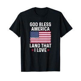 God Bless America Land That I Love Vintage Patriotic T-Shirt