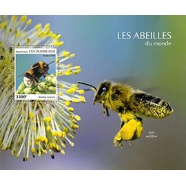 Central Africa - 2019 Bees - Stamp Souvenir Sheet - CA190206b