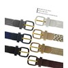 2 Count 7001 Leather Covered Buckle Woven Elastic Stretch Belt