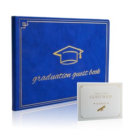 Rolarhola 2025 Graduation Guest Book - Elegant 7x9 Inch Bule, Graduation Memory Book 2025 with Premium 120 Pages, 2025 Graduation Guest Sign in Book for College Graduates (Classic Graduation Gift)