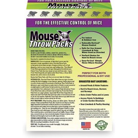 MouseX Throw Packs- for All Species of Rats Mice Safe Around Pets- Pack of 2