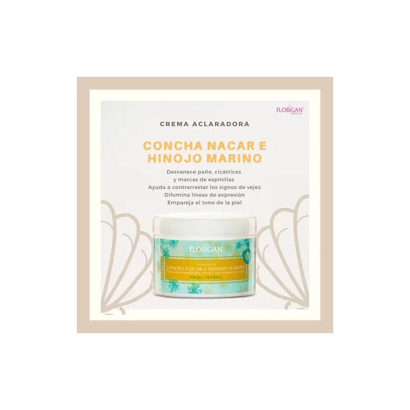 Crema Concha Nacar E Hinojo Marino 350g. Florigan® Pack 5pzs