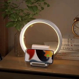 4-1 Device: Blueetooth Speaker, Wireless Charger, Multiple RGB Ambience Lights (Adjustable Brightness), Phone Stand/Phone Holder. Multifunctional Charger Speaker Desk Lamp. Gifts