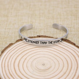 Jvvsci Stronger Than The Storm Cuff Bracelet, Inspirational Motivational Gift, Friends BFF Sisters Encouragement Gift,Uplifting Gift For Her, Strength Jewelry