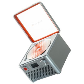 WhatPlus Retro Wireless CD Player with Built-in Speakers, 4000mAh Rechargeable Battery, Portable Desktop Stereo – AUX Input, for Home/Office/Gifts (Silver)