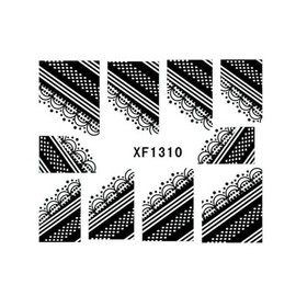Generic Water Transfer Lace Cloudy Geometric Stripes Lines Nail Art Stickers Xf1310 Nail Wraps Art Stickers Manicure Supplies for Women for Home Nails Full Long Lasting Easy Apply and Remove