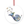 CafePress French Horn Round 4" MDF Holiday Ornament