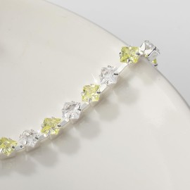 Esmoly Bracelets for Womens Tennis Bracelet Silver Birthstone Bracelet with Cubic Zirconia Adjustable Birthday Gifts for Women Ladies Girls (08-August)