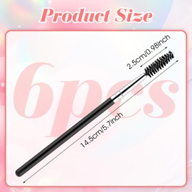 Pack of 6 Eyelash Brushes, Eyebrow Brush with Container, Eyebrow Brush for Design, Add Powder, Colour and Gel, Eyebrows and Eyelashes