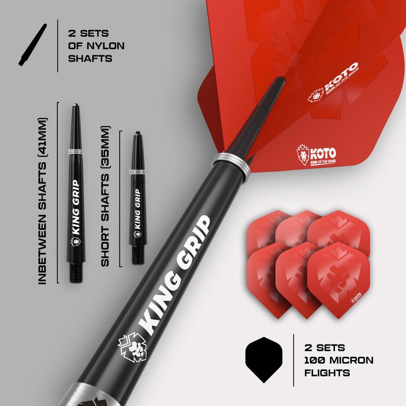 KOTO - Kingbomb Black & Red, 90% Tungsten, 23G, Darts