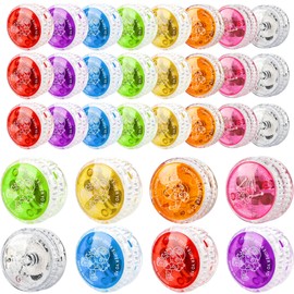 32 Pcs Colorful Light up Yo Yo Ball Bulk LED Responsive Ball Auto Return Bearing Balls Yoyo for Kids Beginner Birthday Classroom Bag Fillers Prizes Gifts, 8 Colors