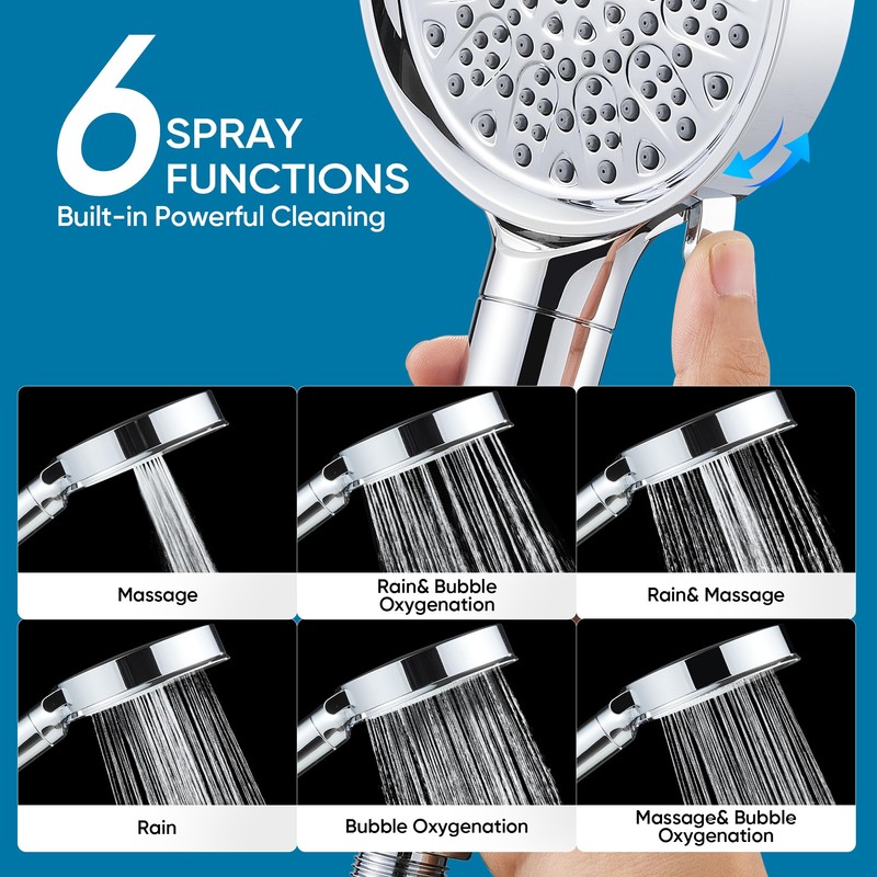 Cobbe Filtered Shower Head with Handheld, High Pressure 6 Spray