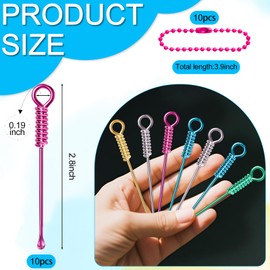 10 Pcs Tiny Spoons for Spices with Metal Chains, 2.8 Inch Mini Spoons Set, Metal Tiny Shovels, Mini Shovel Home Supplies Pendants Necklace for Keys, Jewelry, or DIY Crafts