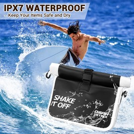 OSAH DRYPAK Waterproof Bag, Waterproof Fanny Pack, Airtight Dry bag, Floating Waterproof Pouch with Adjustable Strap, Waterproof Bag for Kayaking, Swimming, Snorkeling, Boating-Black