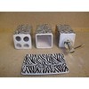 Zebra Stripe Print Bathroom Accessories Set, Lotion Dispenser, soap Dish,